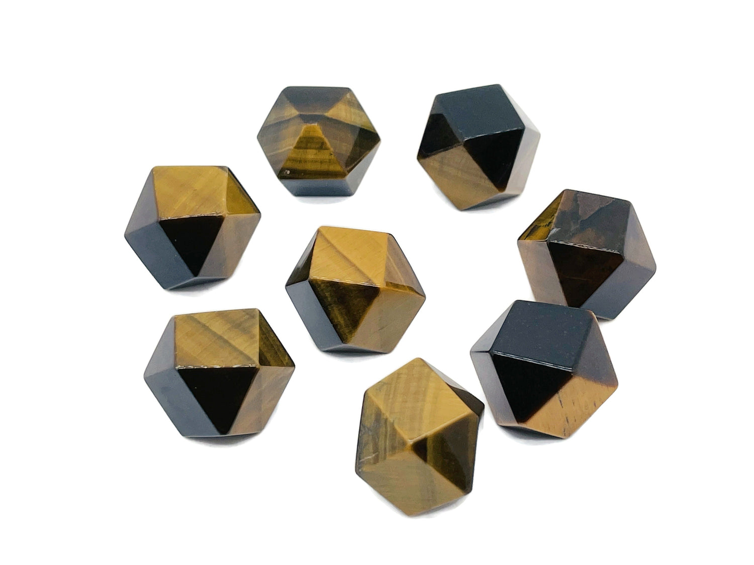 Tiger Eye Polyhedron Carved Gemstone - 20mm - PL1001
