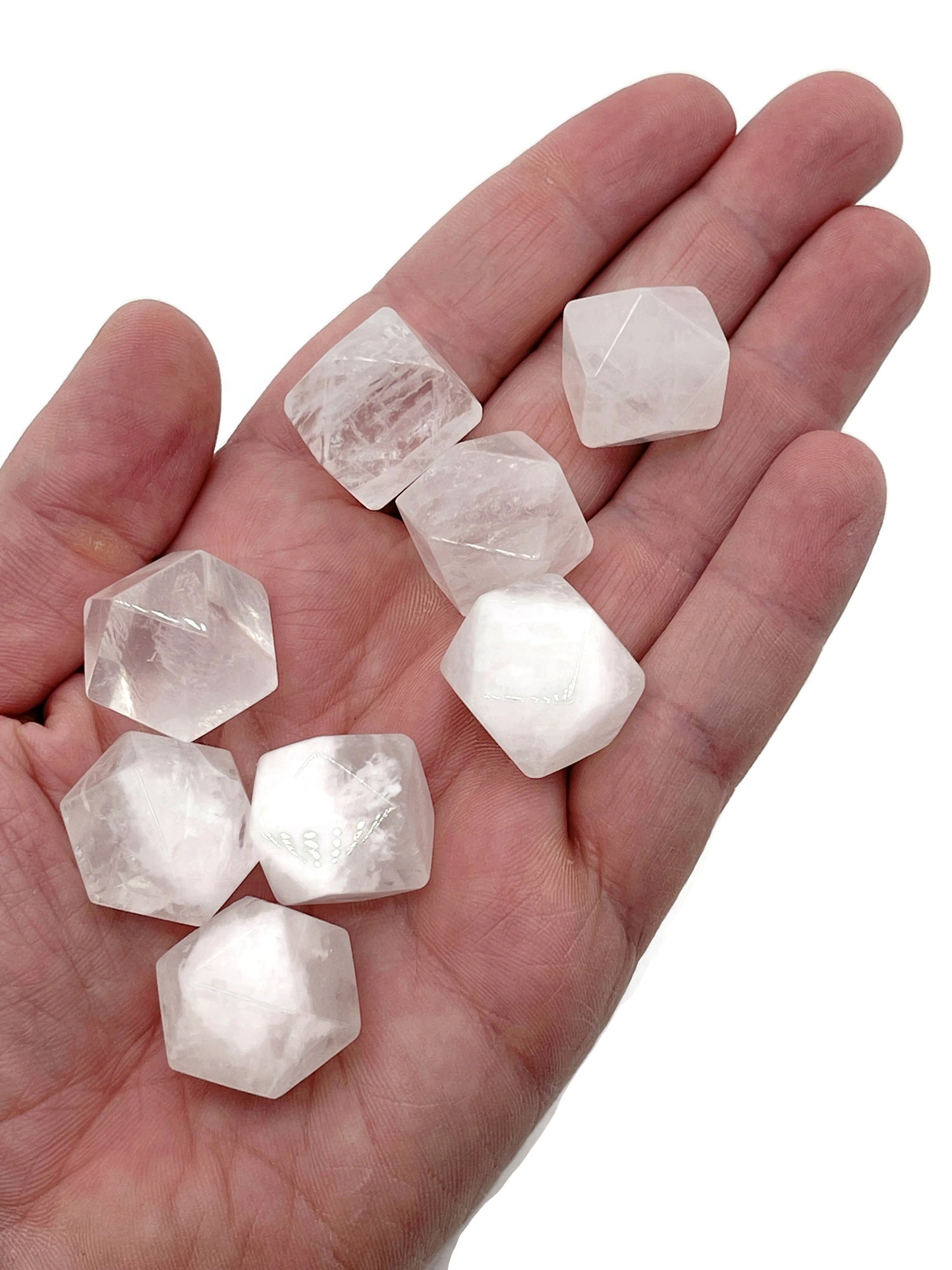 Clear Quartz Polyhedron Carved Gemstone - 20mm - PL1006