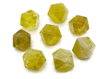 Citrine polyhedron carved gemstone, 20mm, from GemstoneGO, showing a bright yellow-orange faceted stone on a neutral background.