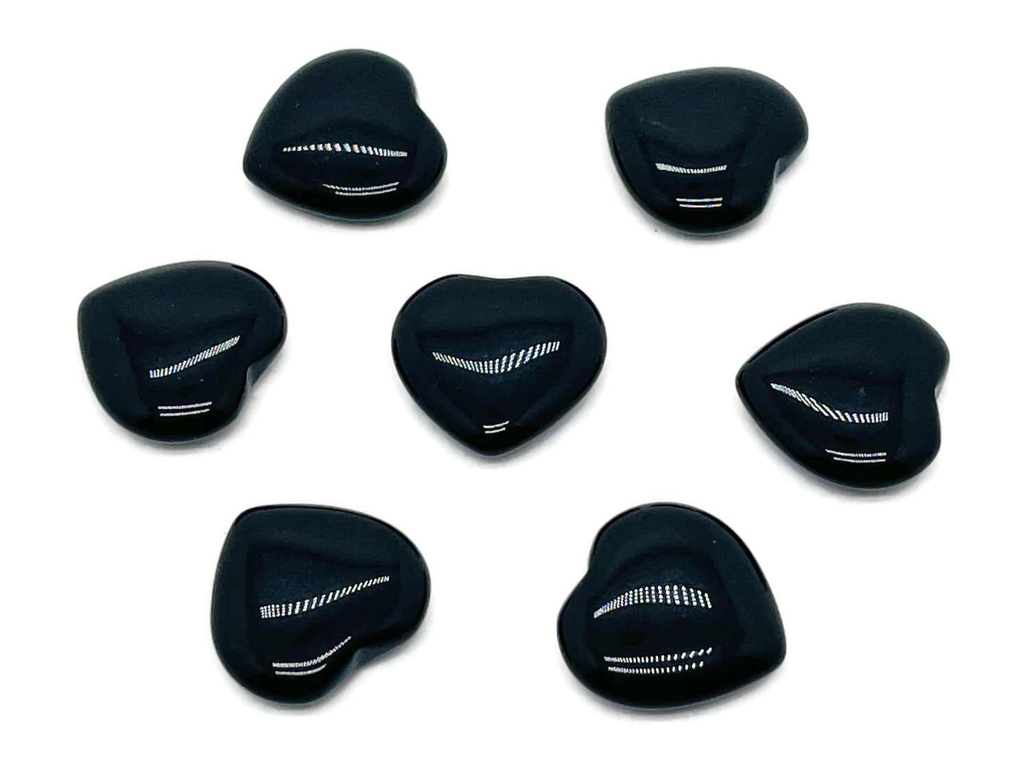 Obsidian Heart Gemstone - 20x20x6mm - HE1082