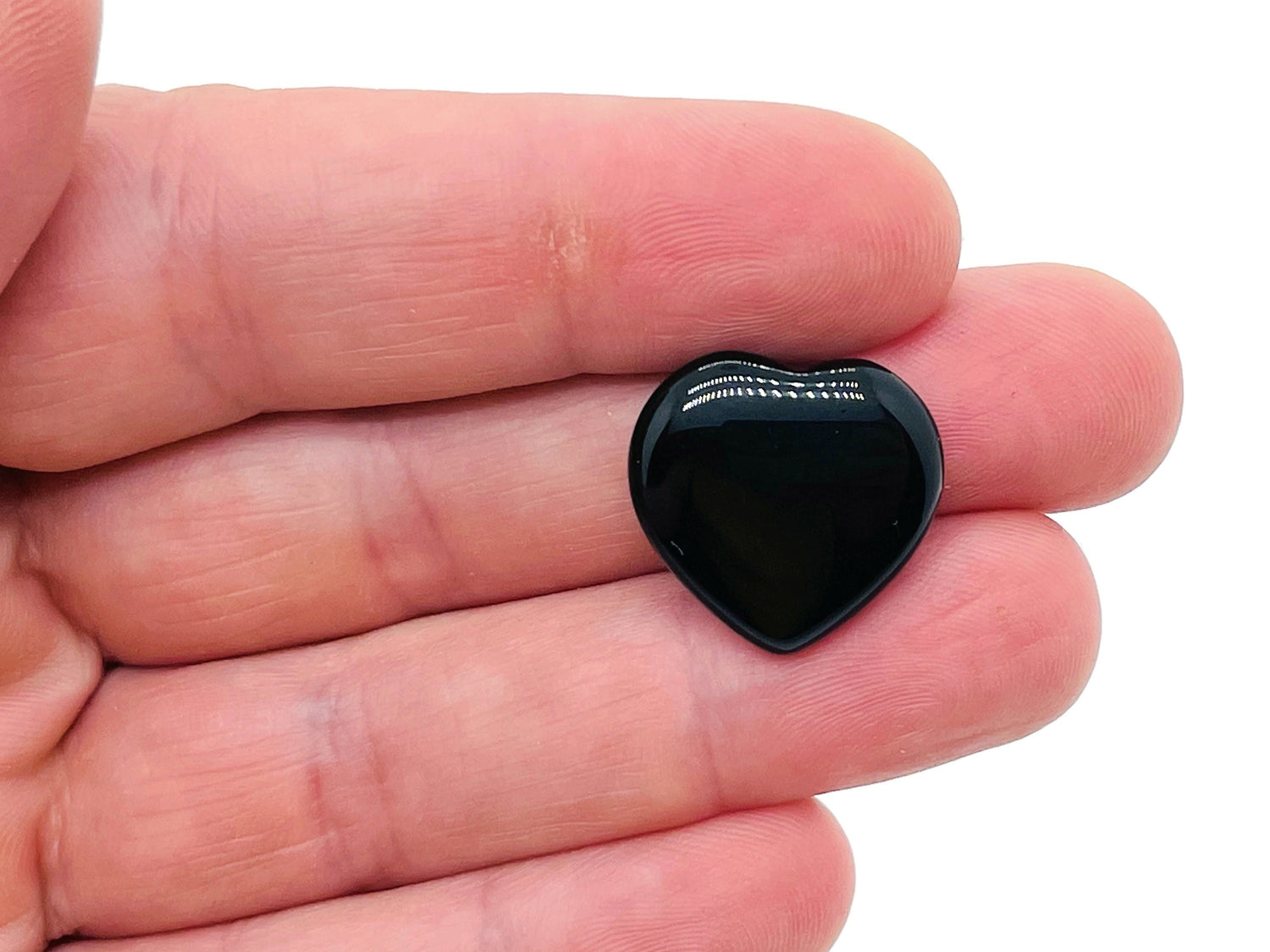 Obsidian Heart Gemstone - 20x20x6mm - HE1082