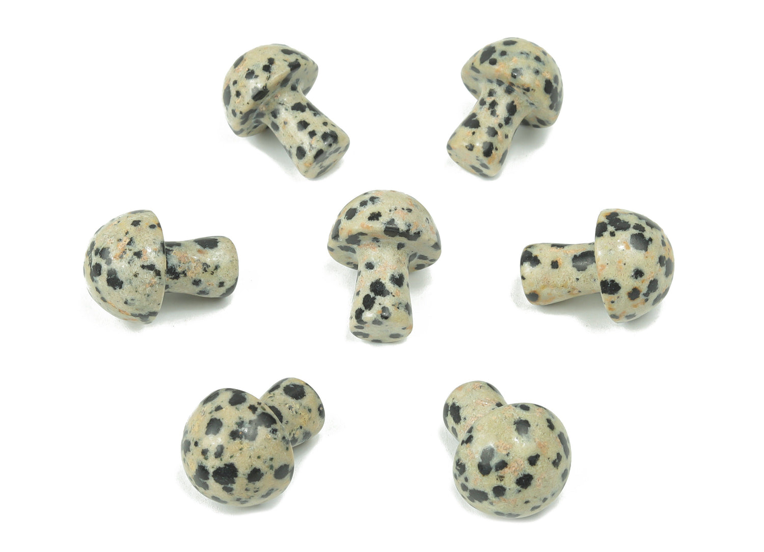 Champignon en jaspe dalmatien ?€? Sculpture en cristal ?€? Champignon en cristal ?€? Jaspe dalmatien naturel ?€? 2 cm ?€? MU1016
