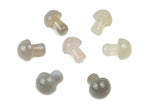 Grey Agate mushroom carved gemstone, 20mm, showcasing detailed craftsmanship and smooth polished surface by GemstoneGO.