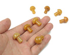 Yellow aventurine mushroom carved gemstone, 20mm, showcasing intricate carving and vibrant yellow color, from GemstoneGO.