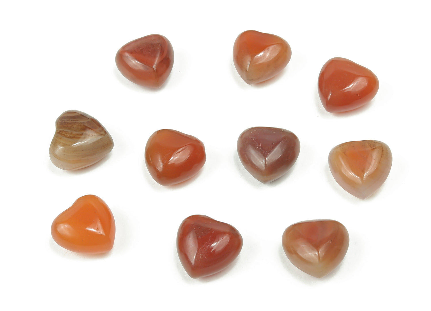 Cœur en cornaline - Pierre bombée - Cristaux de guérison - Pierre bienfaisante - Cœurs en cristal - 15 x 15 x 9 mm - HE1033