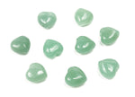 Puffy heart-shaped aventurine gemstone pendant, 15x15x9mm, natural green stone with smooth polished surface, from GemstoneGO.