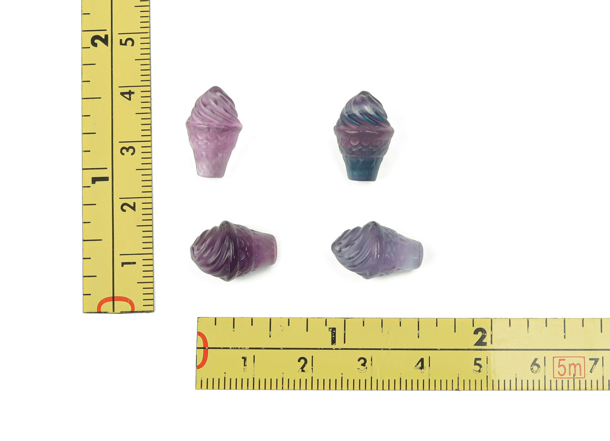 Fluorite Ice Cream Carving gemstone by GemstoneGO, showing a colorful, polished stone shaped like an ice cream cone.