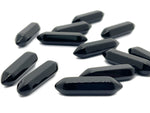 Obsidian terminated carved point gemstone pendant from GemstoneGO, 33mm long, with detailed carving and polished finish.