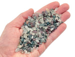 Semi tumbled Indian Agate crystal chips in 5-7mm size from GemstoneGO, displayed in a bulk collection with vibrant natural patterns.