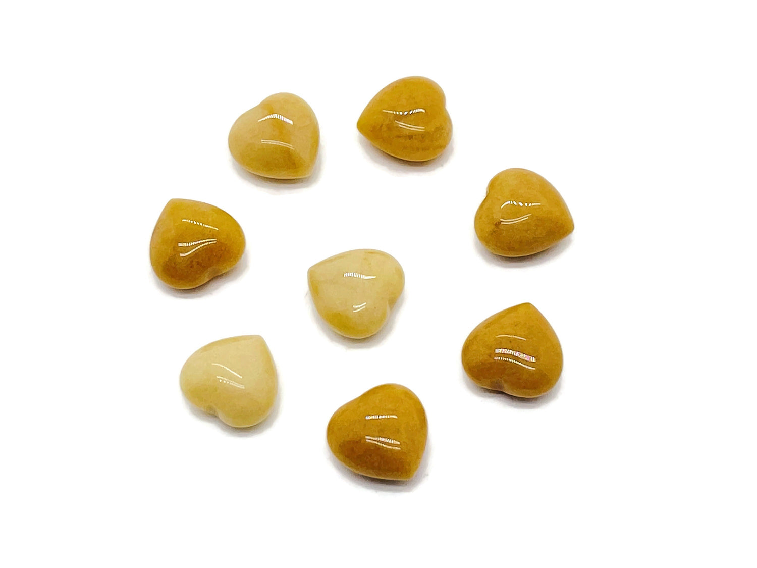 Pierre précieuse en forme de cœur en aventurine jaune ?€? Aventurine jaune en forme de cœur - Pierres de guérison - 15 x 15 x 9 mm - HE1019