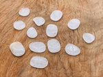 Clear Quartz flat gemstone slab from GemstoneGO, showcasing a smooth, transparent crystal with natural quartz formations.