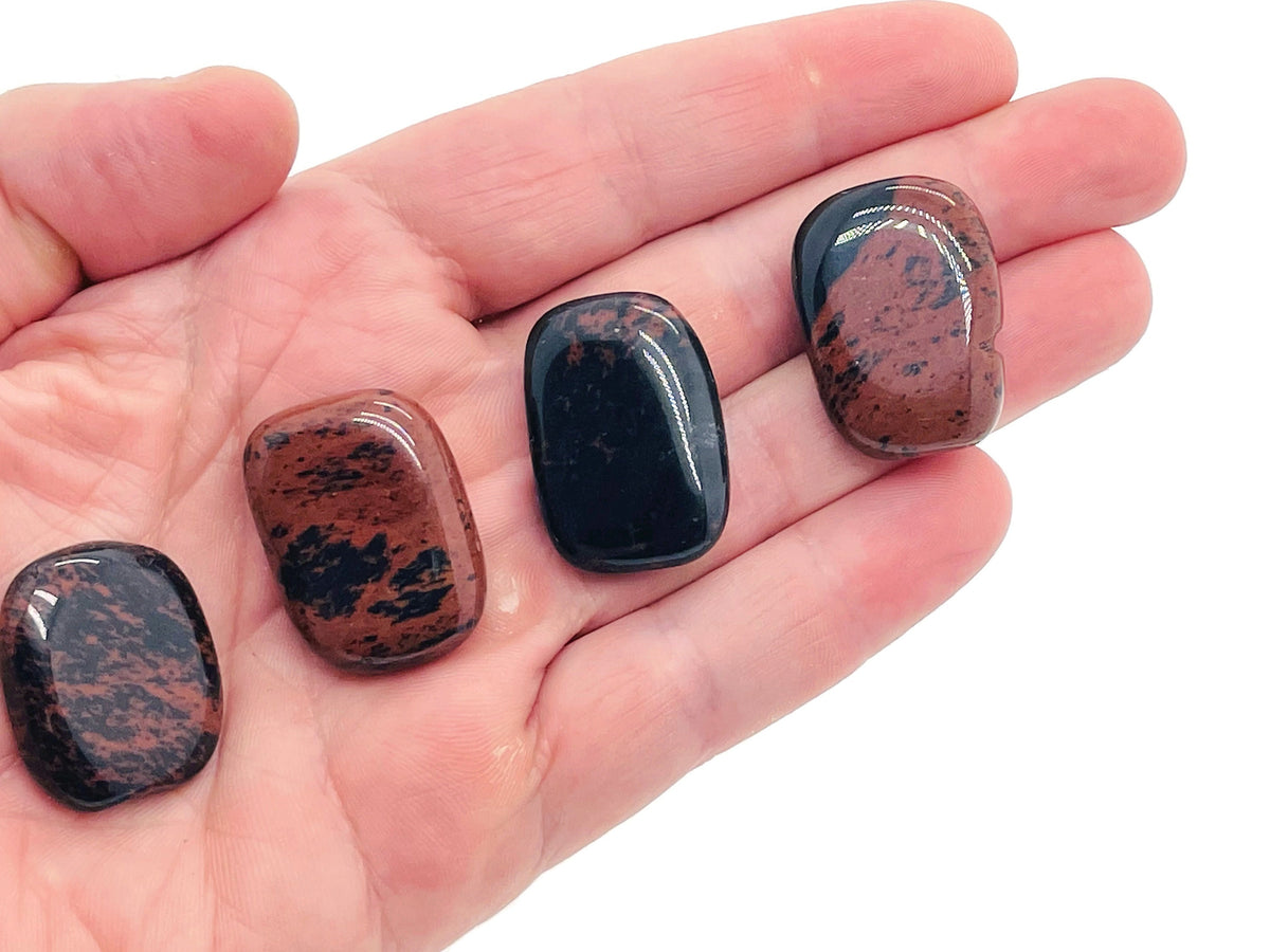 Mahogany Obsidian flat gemstone slab from GemstoneGO showing deep red and black polished stone with smooth surface and natural patterns.