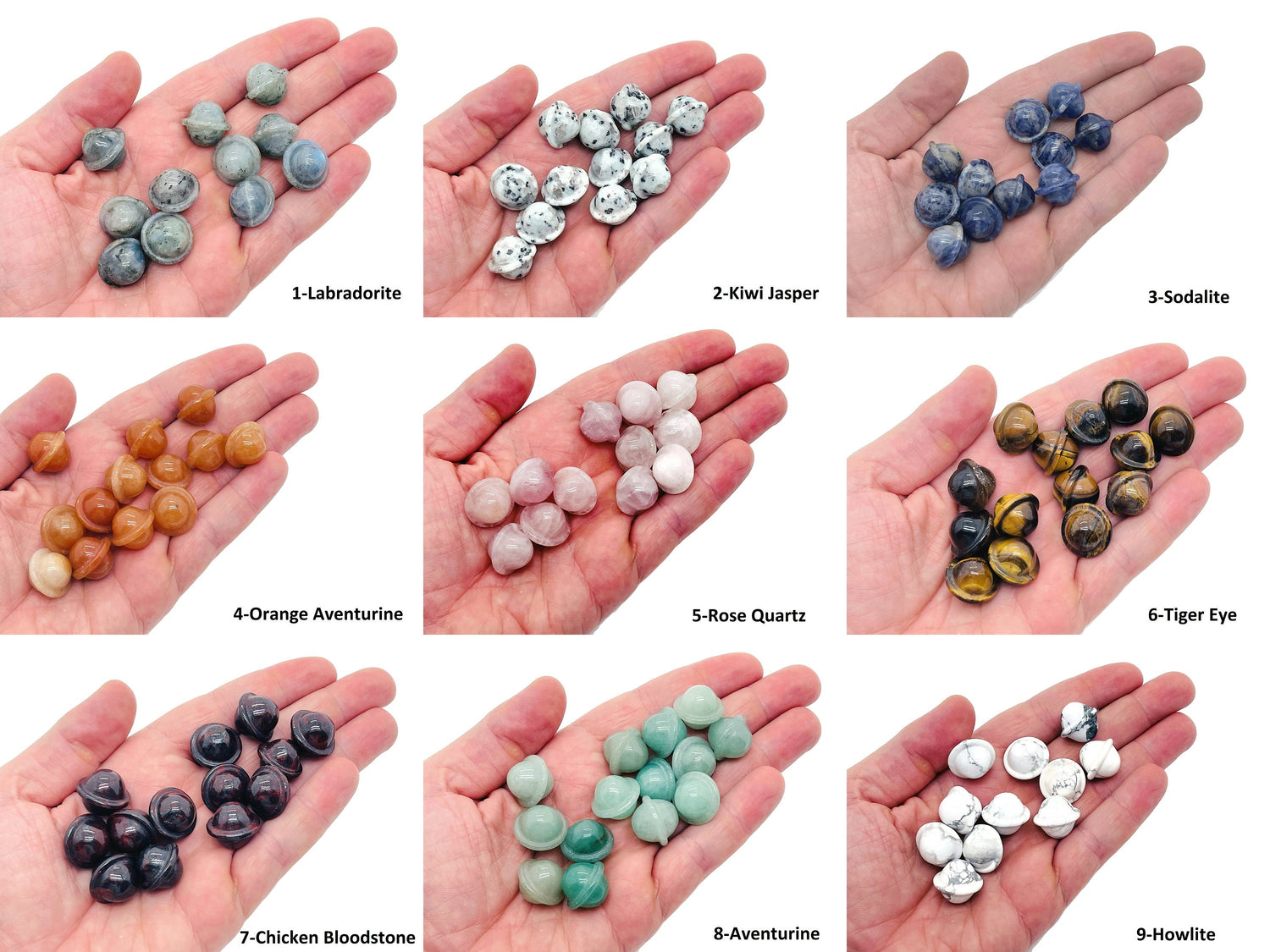 Saturn Crystal Carved - Planet Gemstone - Love Stone - Crystal Carving - 18mm - MIX