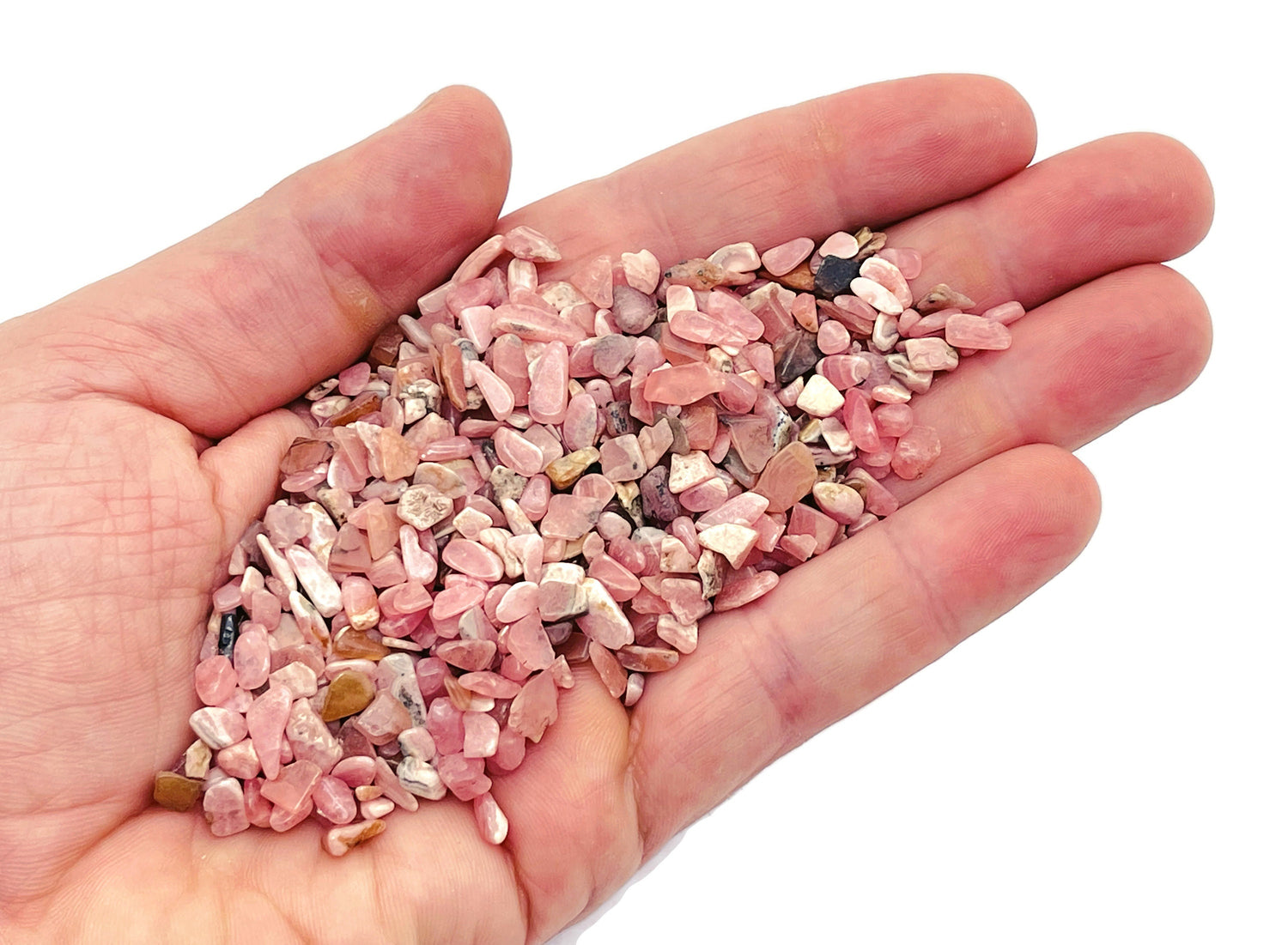 Rhodochrosite Crystal Chips - Semi Tumbled Stone - Bulk - 2-6mm - CP1188