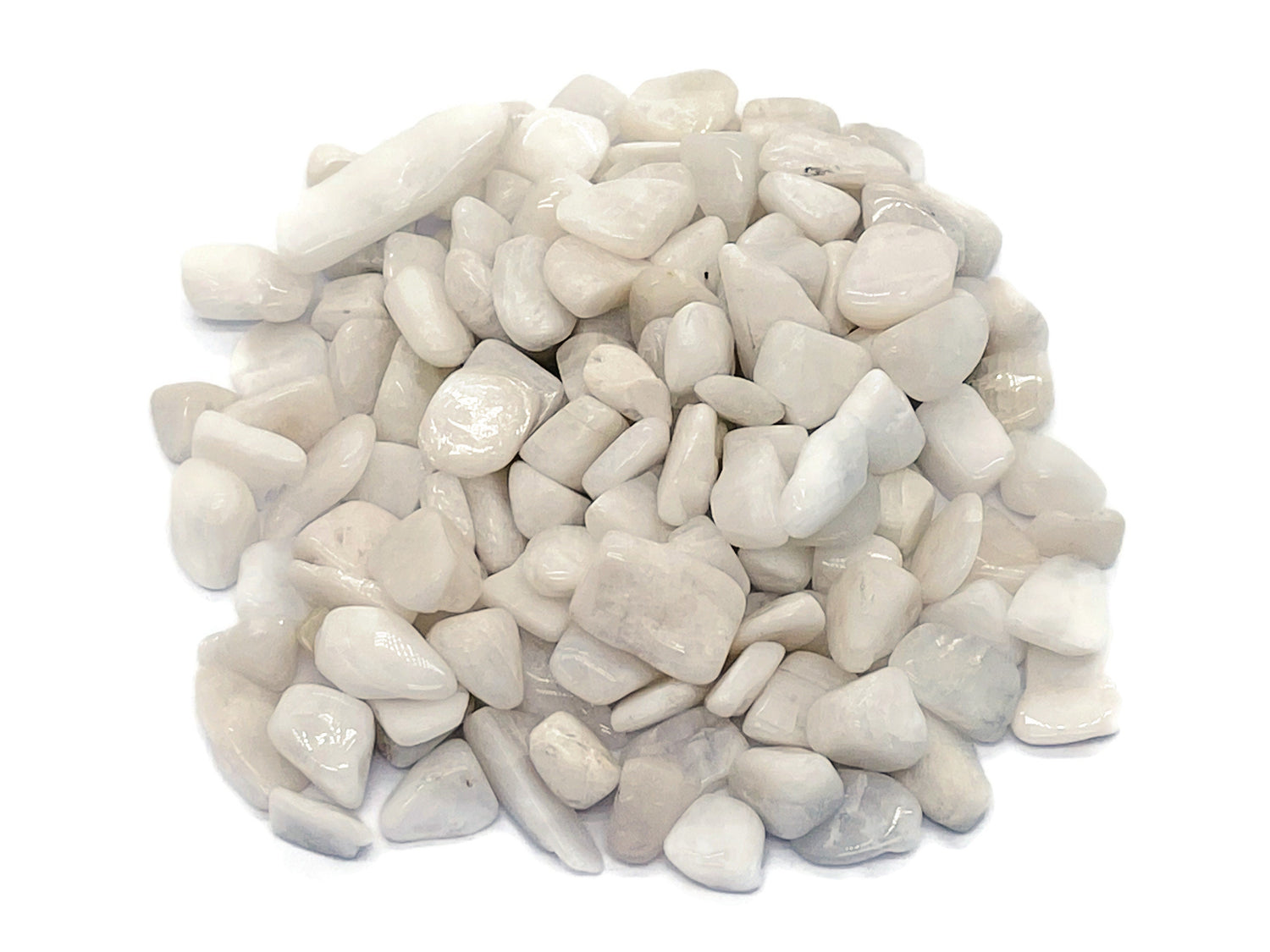 Éclats de pierre de lune blanche ?€? Éclats de pierres précieuses ?€? Éclats de cristal semi-polis - Cristal en vrac - 7-15 mm - CP1196