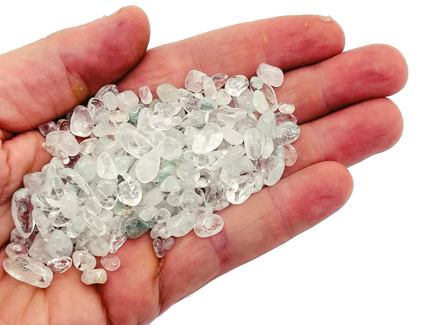 Prasiolite Crystal Chips - Green Amethyst - Semi Tumbled Stone - Bulk - 5-8mm - CP1199