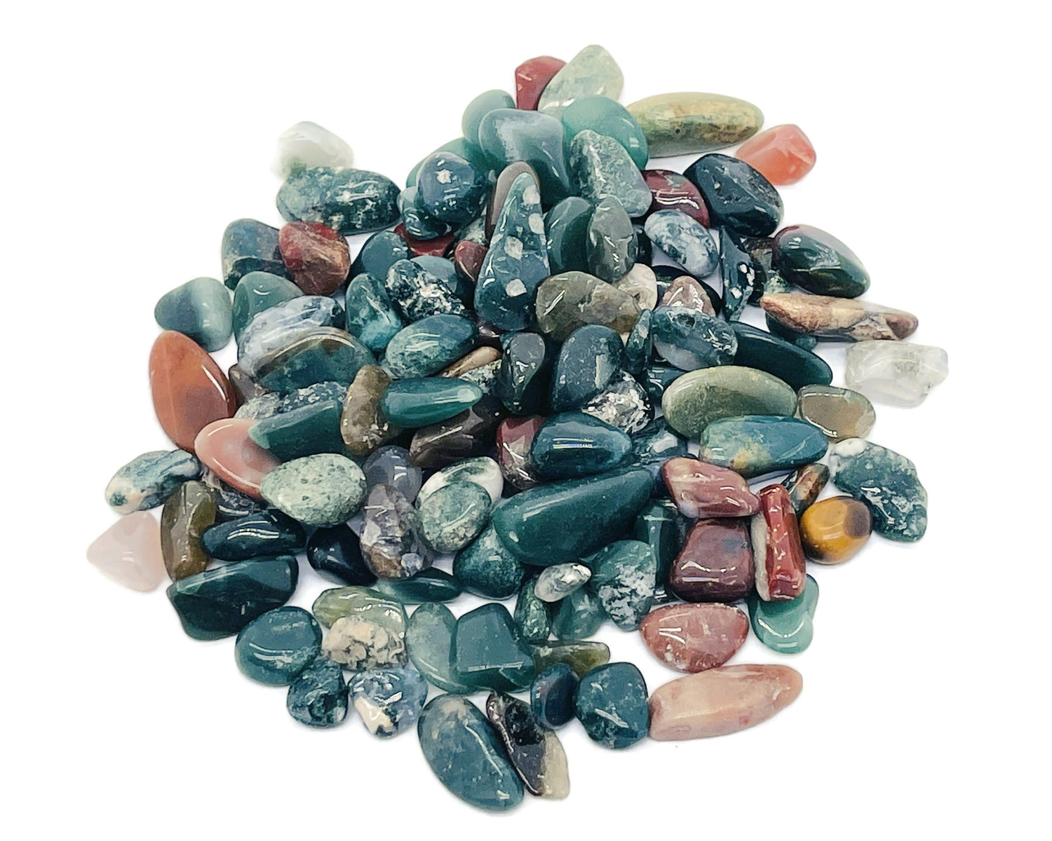 Éclats de jaspe océanique ?€? Éclats de pierres précieuses ?€? Éclats de cristal semi-polis - Cristal en vrac - 7-12 mm - CP1205