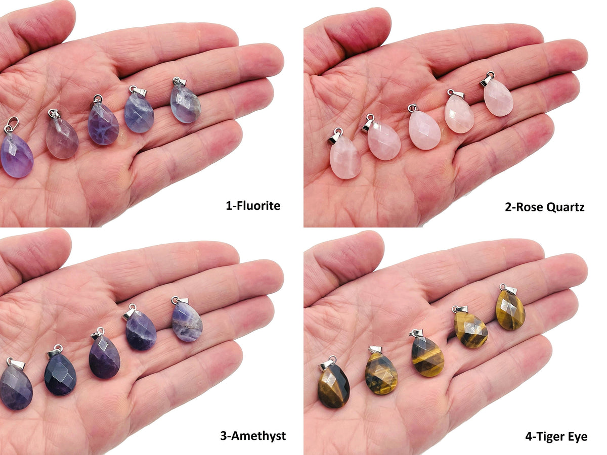 Faceted crystal pendant in 20mm size from GemstoneGO, jewelry making supplies with a sparkling, multifaceted design.