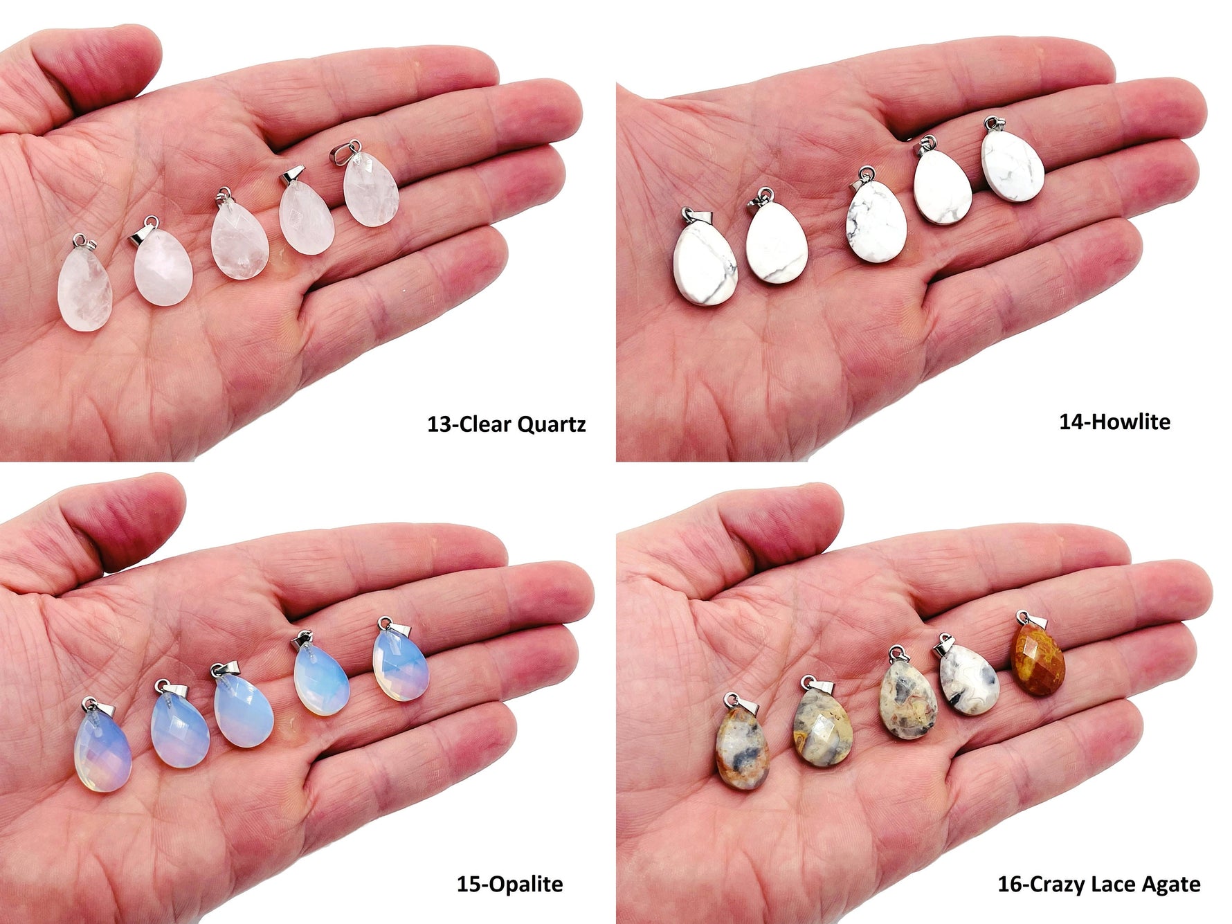Faceted crystal pendant in 20mm size from GemstoneGO, used for jewelry making, with a shiny, multi-faceted surface.