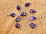 Amethyst crystal pendant, 20mm gemstone for jewelry making, from GemstoneGO, displayed on white background.