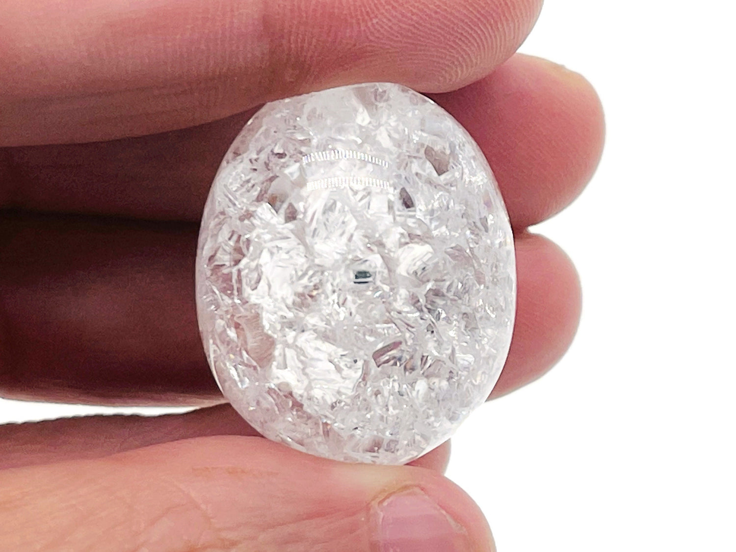Cracked Clear Quartz Tumbled Stone - TU1204