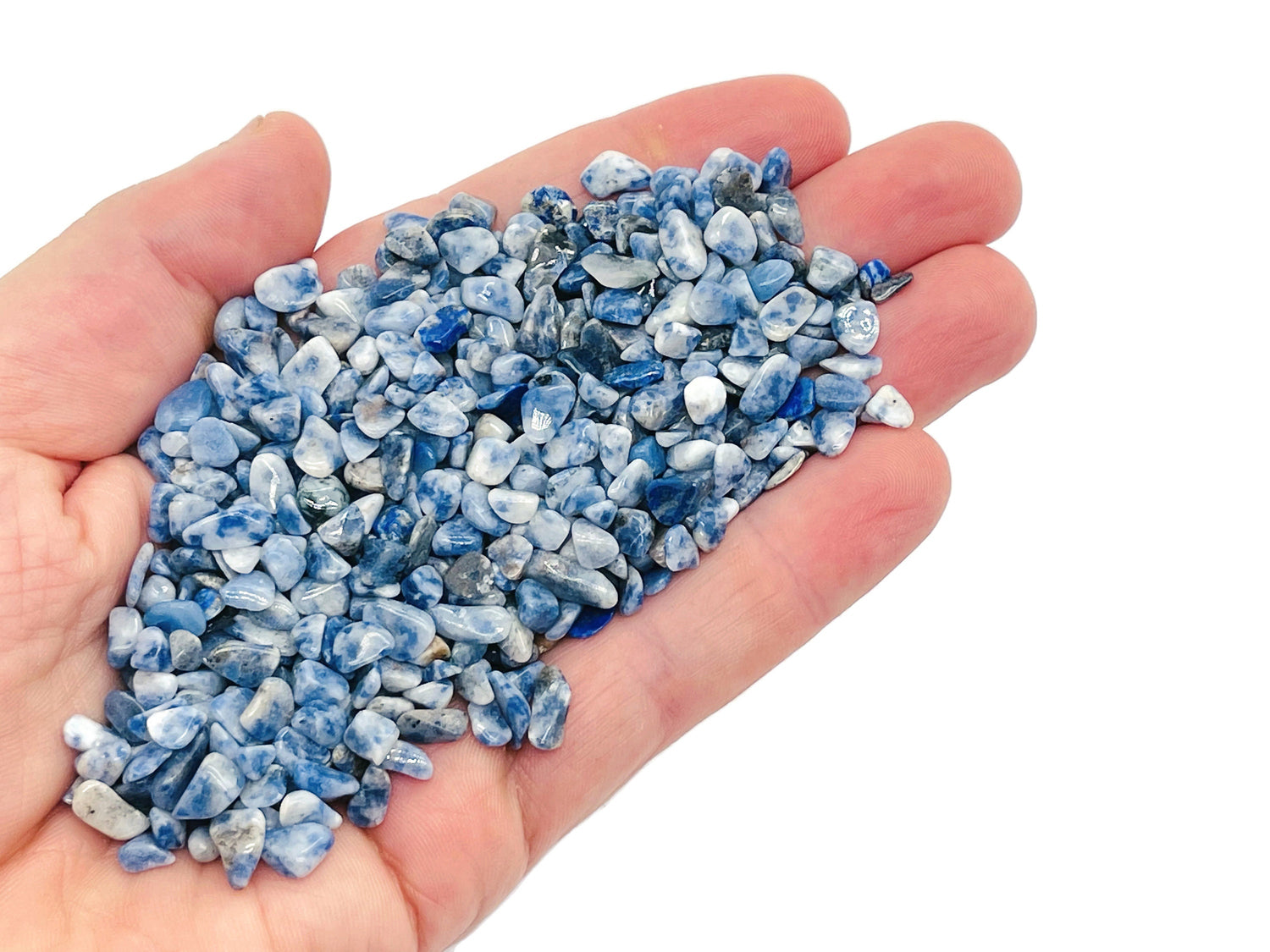 Blue Spot Jasper Crystal Chips - Semi Tumbled Stone - Bulk - 2-6mm - CP1185