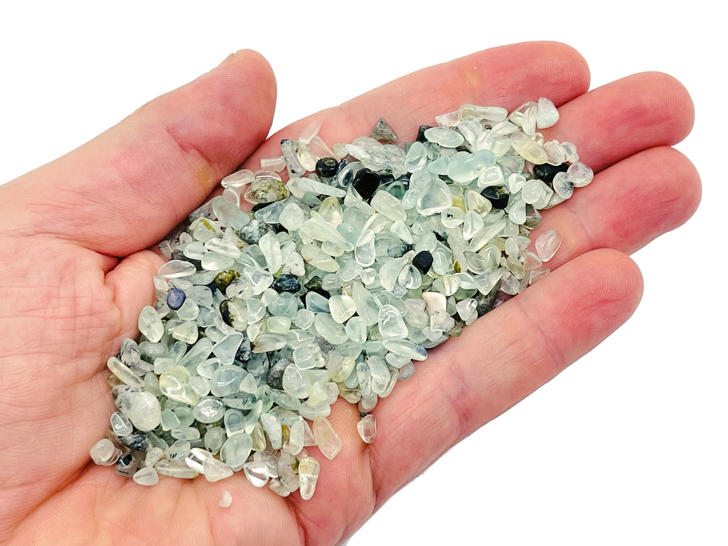 Prehnite Crystal Chips - Semi Tumbled Stone - Bulk - 2-6mm - CP1187