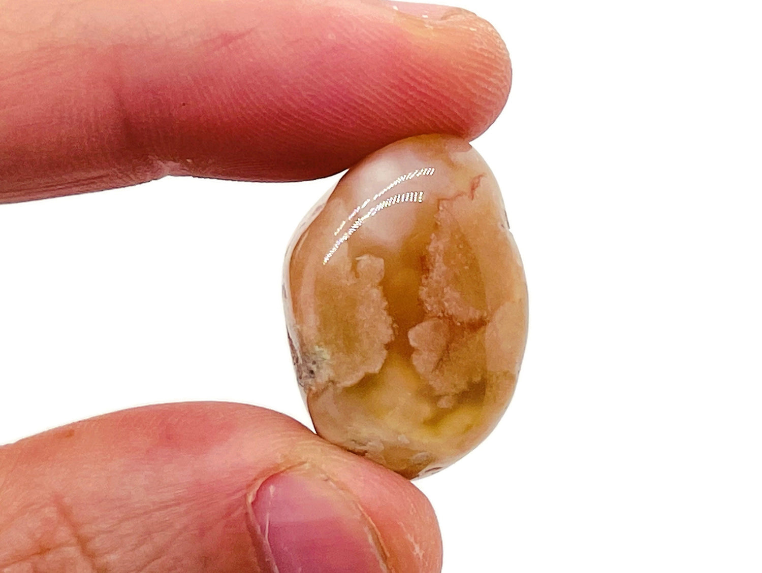 Pierre roulée d'agate florale - Agate fleur de cerisier - TU1026