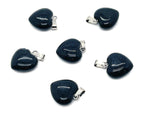 Blue GoldStone heart pendant with mini crystal detail, featuring a sparkling gemstone and a delicate chain, from GemstoneGO.