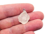 Clear quartz crystal pendant by GemstoneGO featuring a polished, transparent gemstone on a silver chain.
