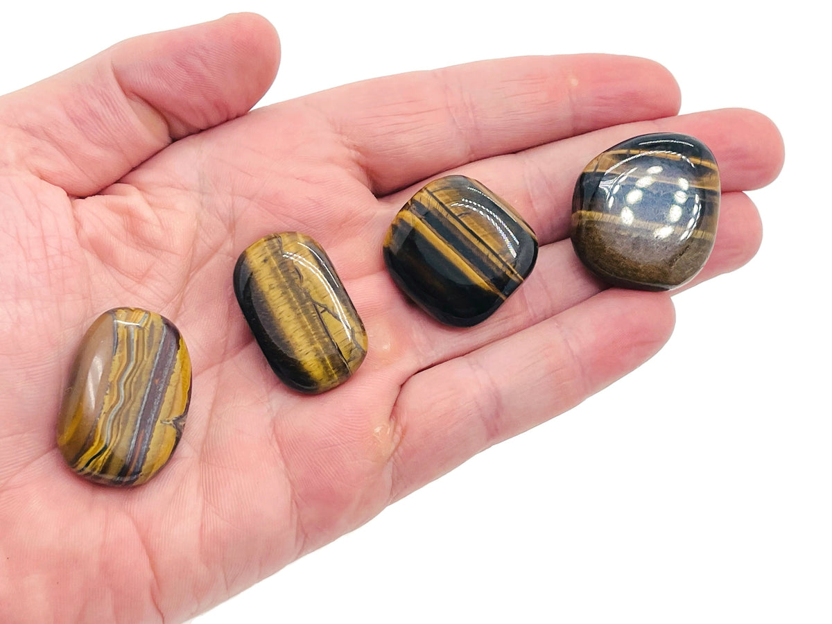 Tiger Eye flat gemstone slab from GemstoneGO, showing smooth polished surface with rich golden-brown color and natural banding.