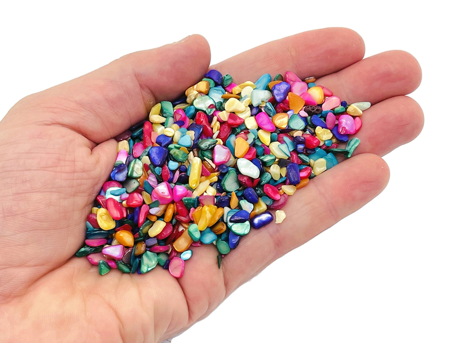 Rainbow Shell Crystal Chips - Semi Tumbled Stone - Bulk - 2-6mm - CP1192