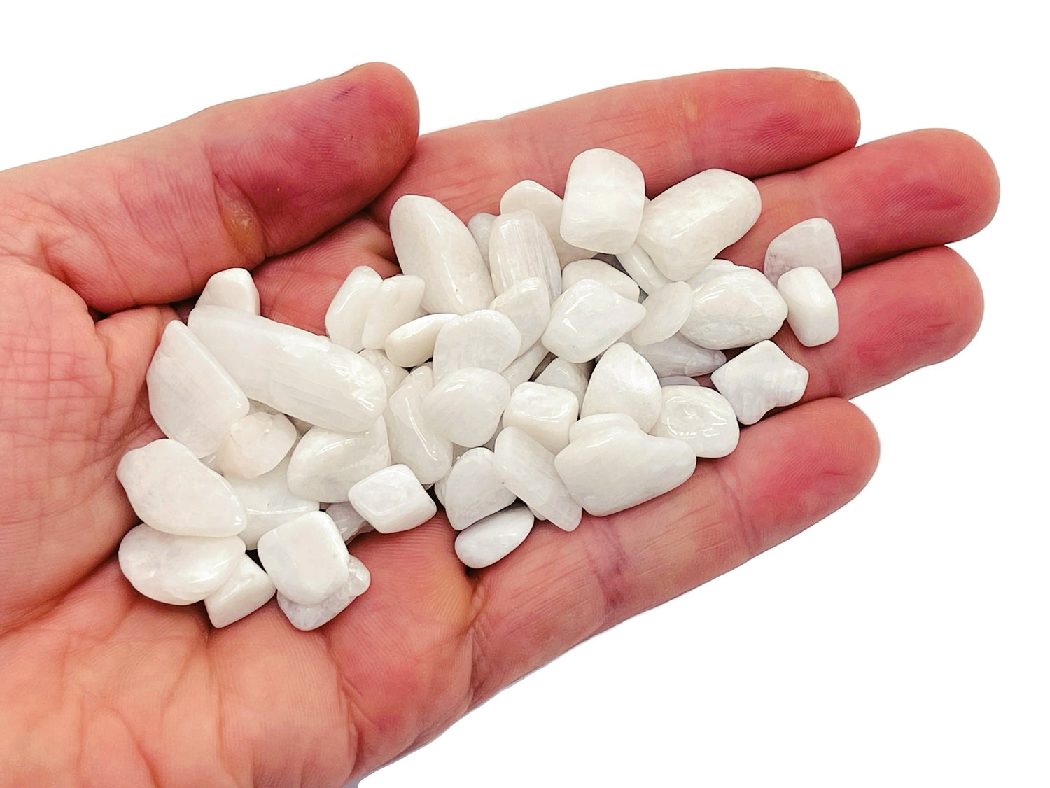 Éclats de pierre de lune blanche ?€? Éclats de pierres précieuses ?€? Éclats de cristal semi-polis - Cristal en vrac - 7-15 mm - CP1196