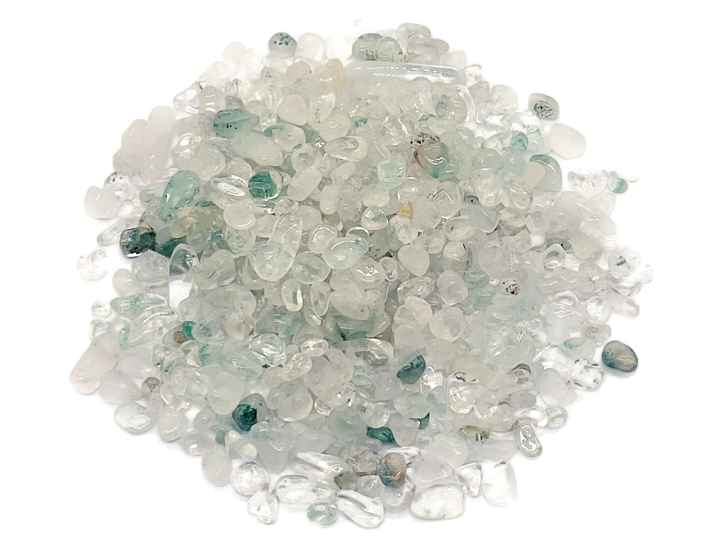 Prasiolite Crystal Chips - Green Amethyst - Semi Tumbled Stone - Bulk - 5-8mm - CP1199