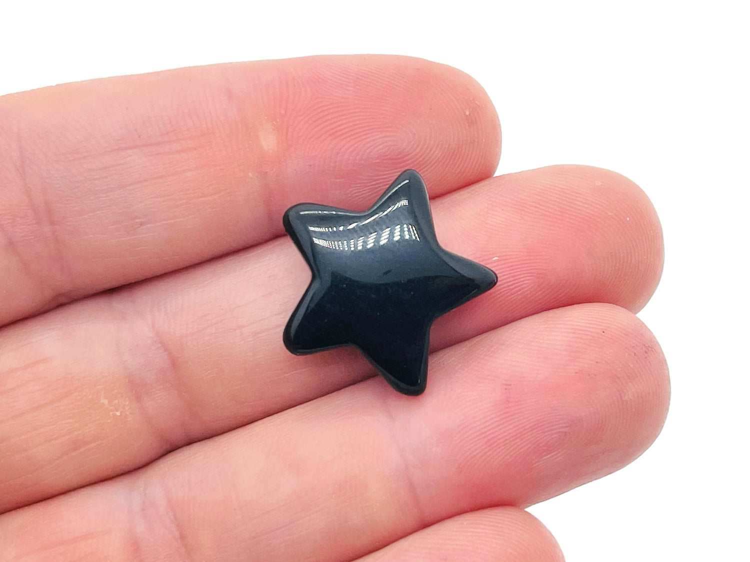 Pierre précieuse étoile en obsidienne ?€? Étoile sculptée ?€? Mini pierre de cristal étoile ?€? Cristal de guérison ?€? 2 cm ?€? ST1004