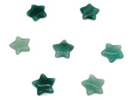 Small 2mm aventurine star gemstone from GemstoneGO, showcasing its vibrant green color and star-shaped inclusions.