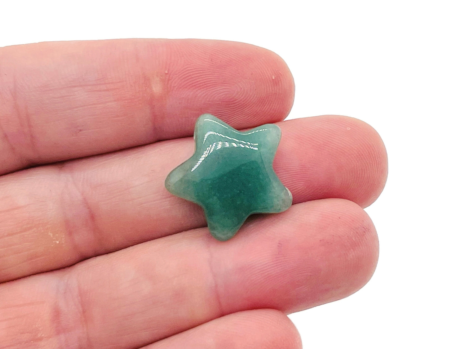 Aventurine star-shaped gemstone bead, 2mm size, from GemstoneGO, with a green and shimmering appearance.