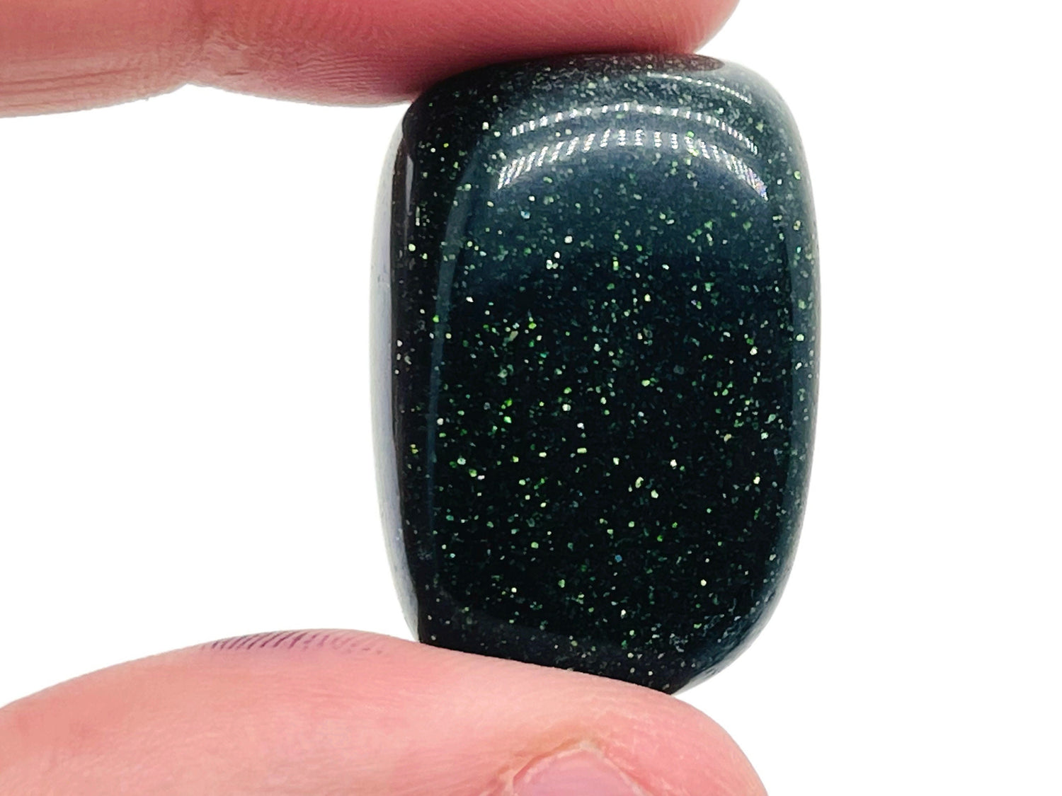 Green Goldstone Tumbled Stone - Green Sandstone - TU1193