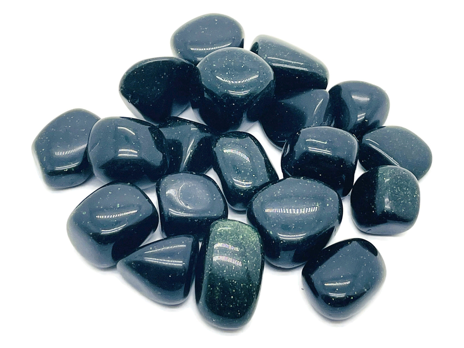 Green Goldstone Tumbled Stone - Green Sandstone - TU1193