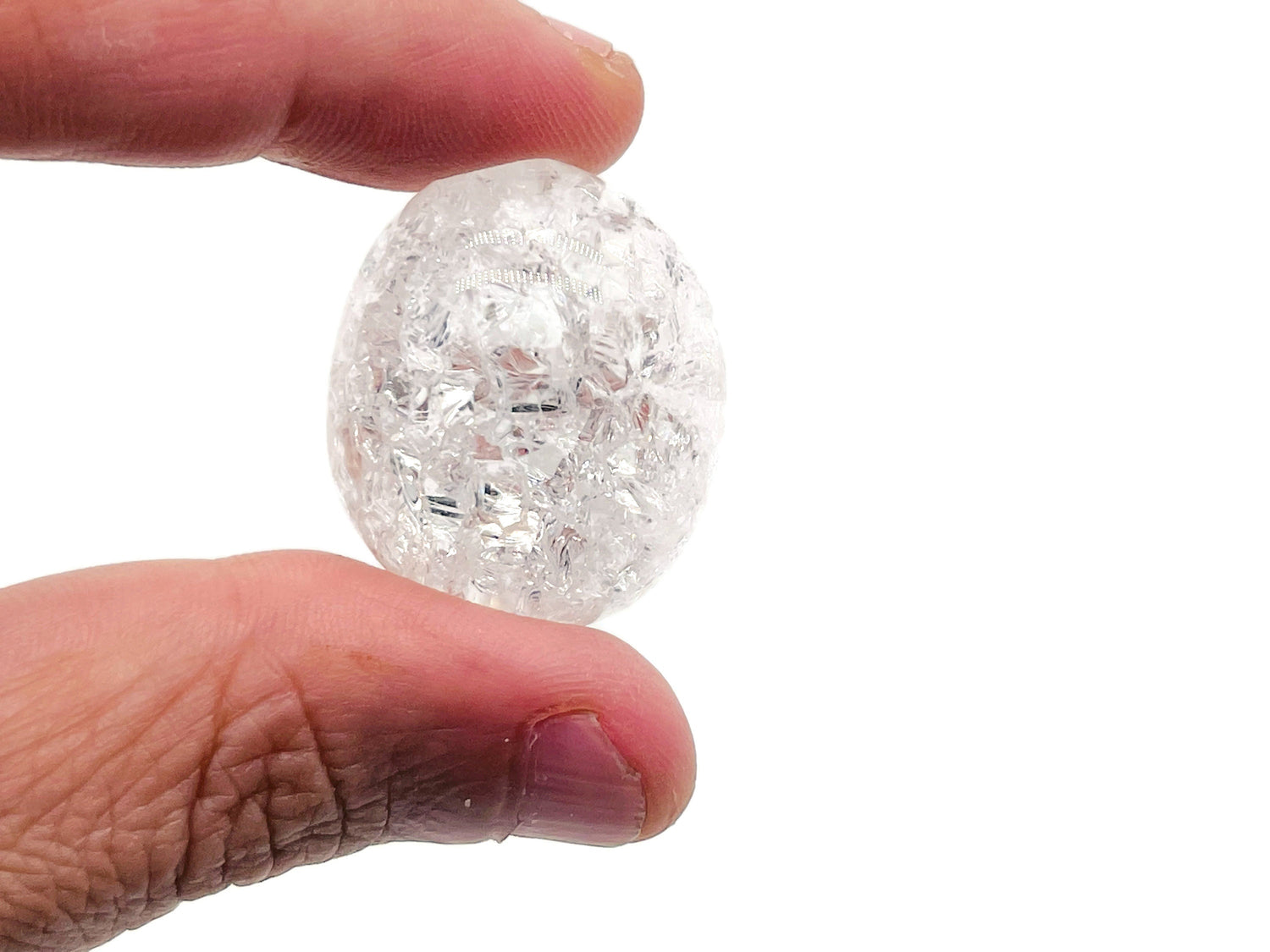 Cracked Clear Quartz Tumbled Stone - TU1204