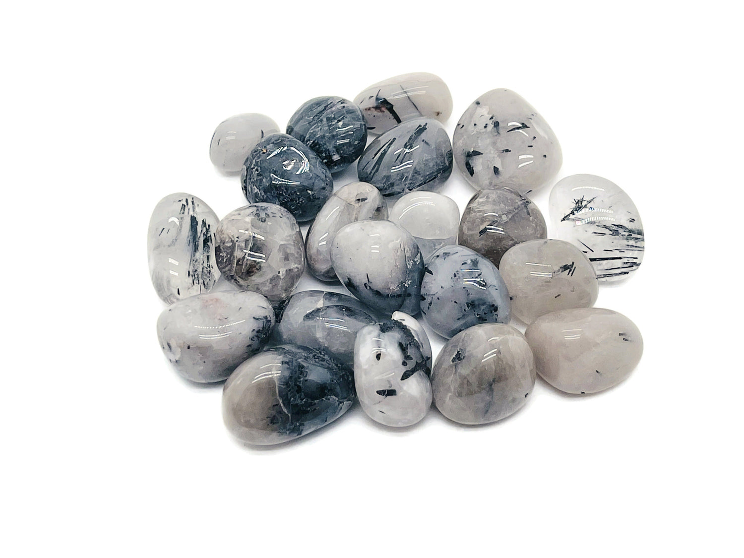 Tourmalinated Quartz Tumbled Stone - TU1211
