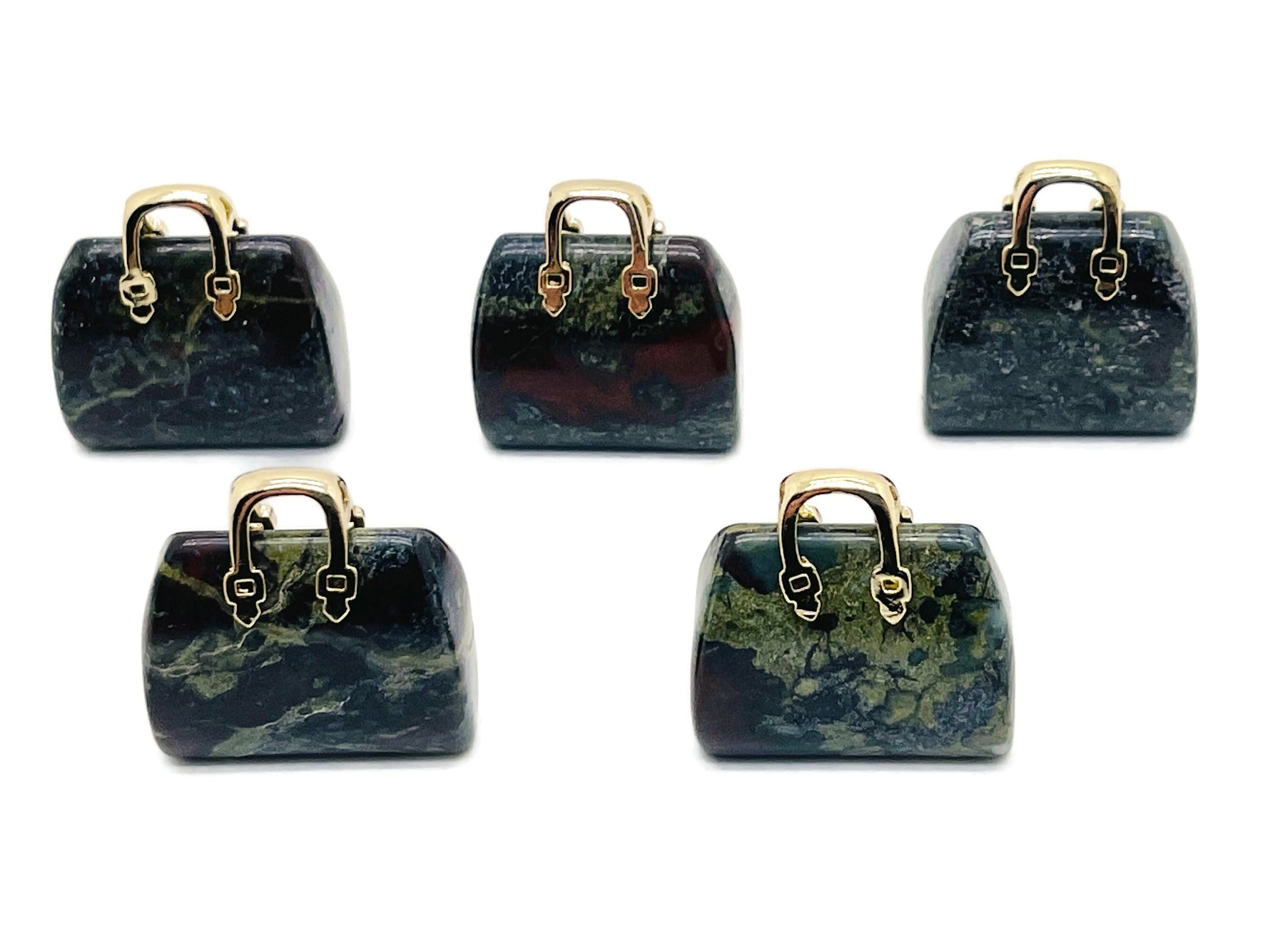 Dragon Blood Jasper crystal handbag pendant featuring a carved gemstone design, perfect for jewelry and accessories.