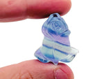 Beautiful fluorite rose flower carving gemstone from GemstoneGO, showcasing intricate floral details and vibrant purple hues.