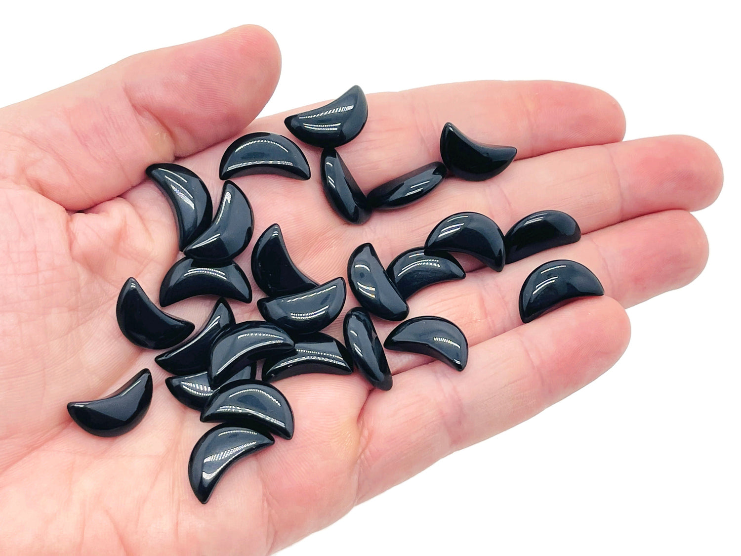 Obsidian Gemstone Moon - 20mm - MO1004