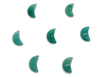 A 20mm aventurine gemstone moon pendant from GemstoneGO, showcasing a smooth, polished green stone shaped like a crescent moon.