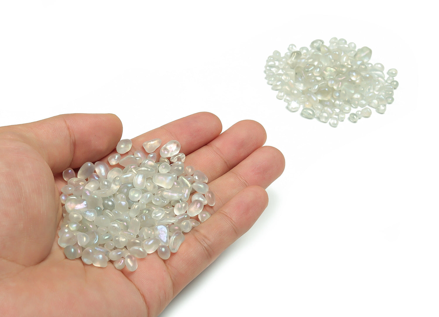 Angel Aura Quartz Crystal Chips - Semi Tumbled Stone - Bulk - 5-8mm - CP1125