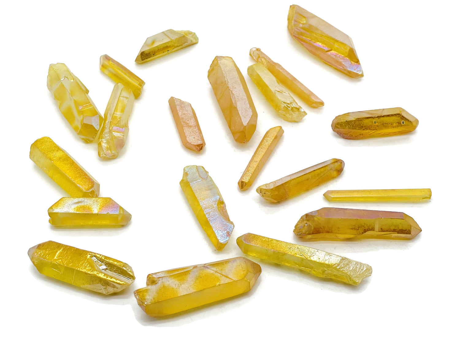 Yellow Aura Quartz Point Gemstone - Raw Stone - RA1152