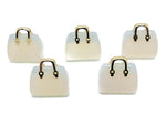 Opalite crystal handbag pendant featuring a carved purse design, gemstone jewelry accessory, handcrafted by GemstoneGO.