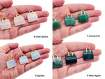 Crystal purse carving gemstone pendant from GemstoneGO featuring a detailed gemstone handbag design.