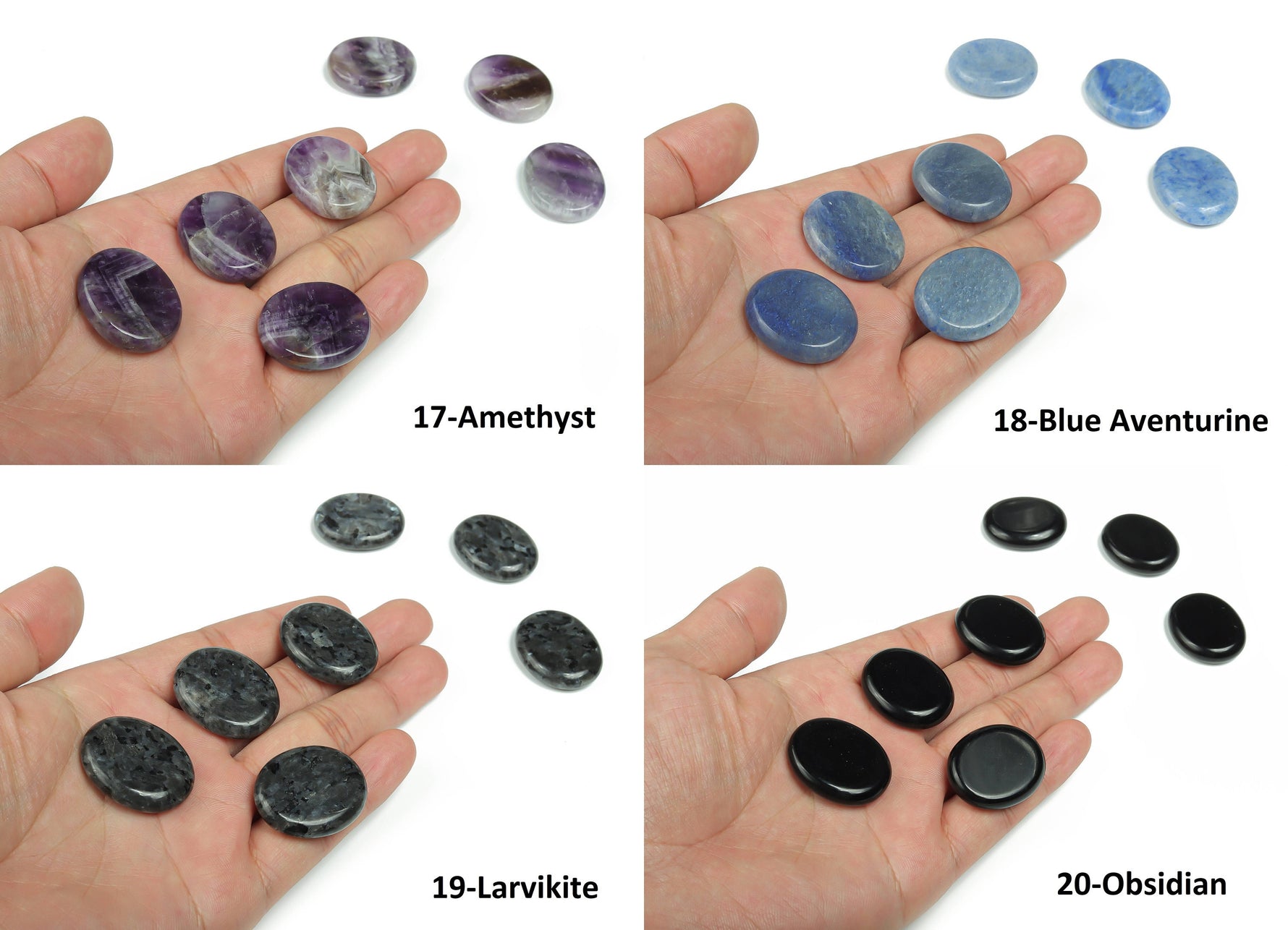 Crystal Flat Gemstone slab from GemstoneGO, 30x25x7 cm, mixed healing crystals with vibrant, polished gemstone surfaces.
